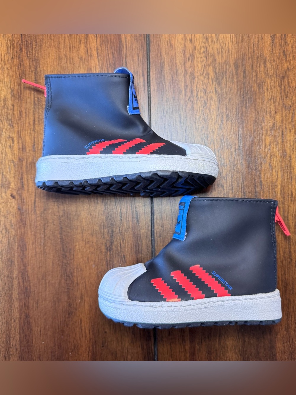 Adidas Baby Toddler Originals Superstar 360 Rain Boots Size 4K Black Red - Picture 3 of 6